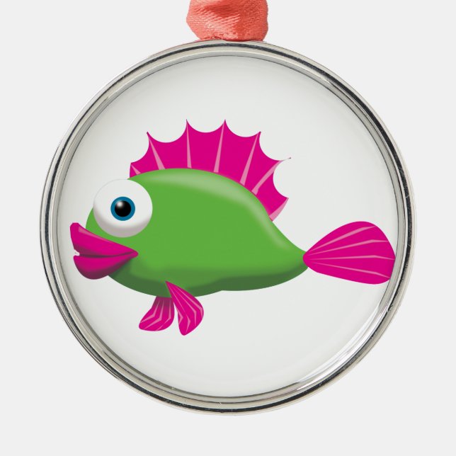 GRÜNER GUPPY ORNAMENT AUS METALL (Vorne)