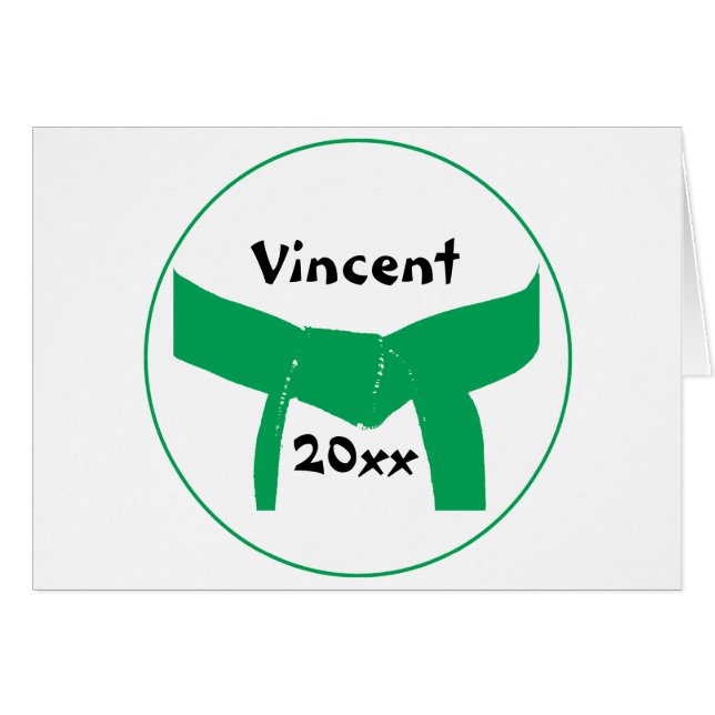 Grüner Gürtel für Kampfkunst (Vorderseite (Horizontal))