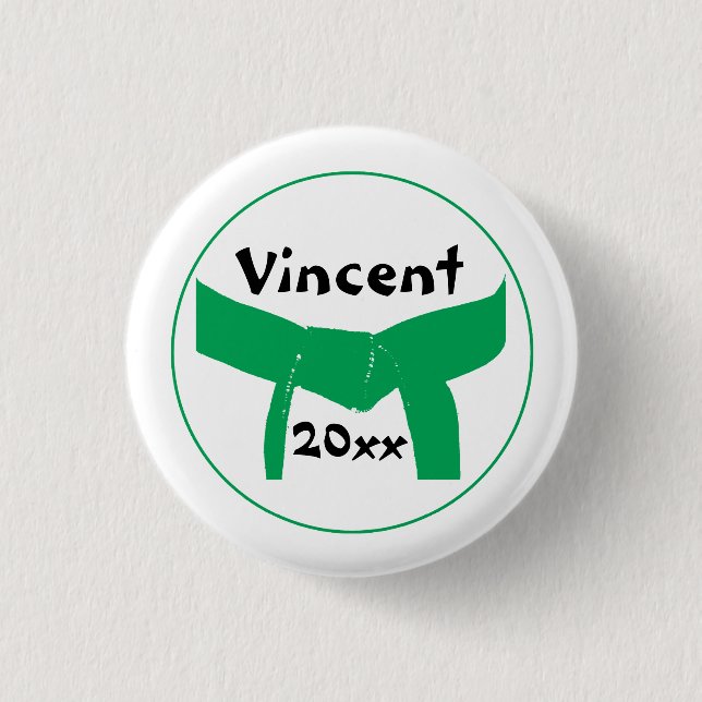 Grüner Gürtel für Kampfkunst Button (Vorderseite)