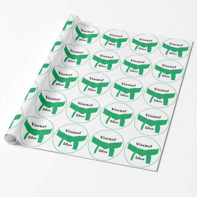 Grüner Gürtel für Kampfkunst Geschenkpapier (Ungerollt)