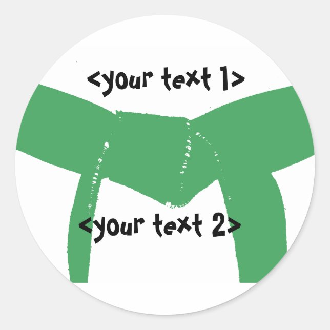 Grüner Gürtel für Kampfkunst Runder Aufkleber (Vorderseite)