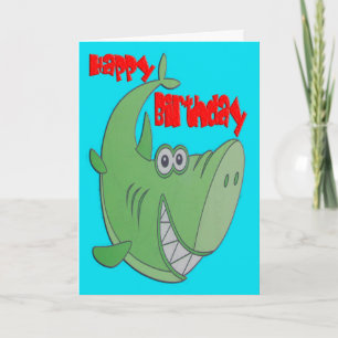 Grüner Hai Geburtstag Karte