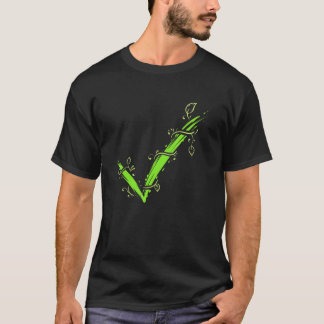 Grüner Haken für Ja zum Vegetarismus und Veganismu T-Shirt
