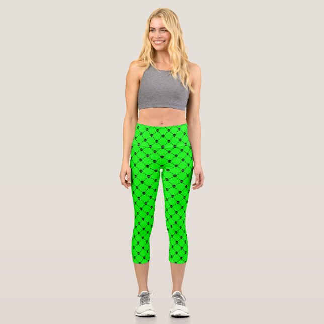 grüner Halbkugel Capri Leggings (Vorderseite)