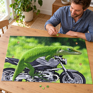 Grüner Hawaiian-Gecko-Reiter-Puzzle