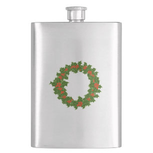 Grüner Heiliger und Roter Berer Weihnachtskranz Flachmann