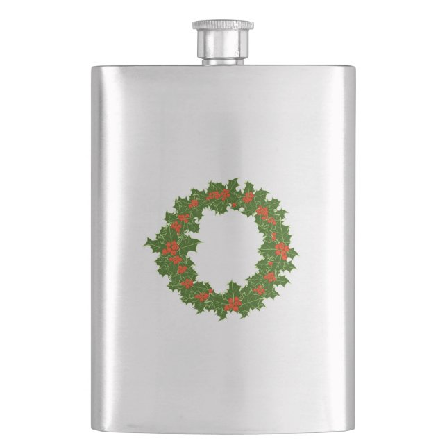Grüner Heiliger und Roter Berer Weihnachtskranz Flachmann (Vorderseite)