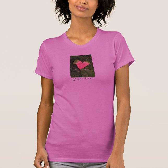 Grüner Herz-Öko-T - Shirt (Vorderseite)