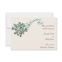 Grüner Herzbaum auf Elfenbein Save the Date