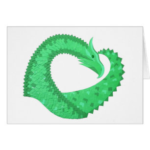 Grüner Herzdrache auf Weiß