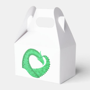 Grüner Herzdrache auf Weiß Geschenkschachtel