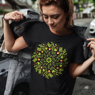 Grüner Hexentrank Pilz verlasse Pflanze Mandala T-Shirt