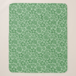 Grüner Hibiskus Aloha Druck Hawaiianisch Floral Sherpadecke