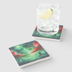 grüner Himmel Steinuntersetzer