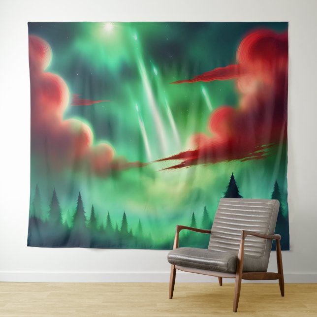 grüner Himmel Wandteppich (Beispiel (Horizontal))