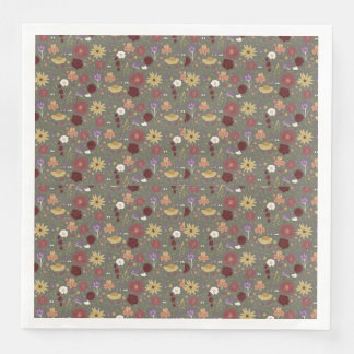 Grüner Hintergrund für die Blumenpracht im Herbst Serviette