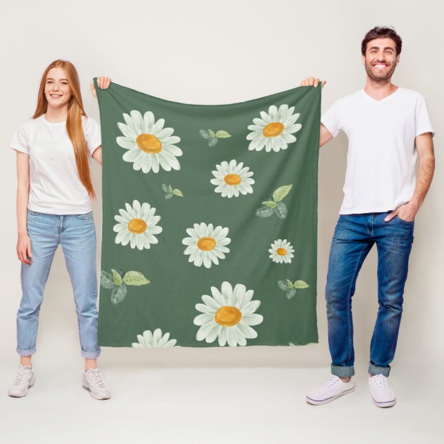 Grüner Hintergrund mit Aquarellfarben Fleecedecke (Beispiel)