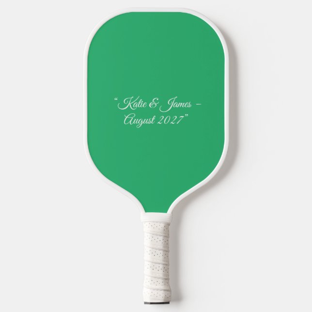 Grüner Hintergrund mit flacher Minze - Hochzeitsde Pickleball Schläger (Vorderseite)