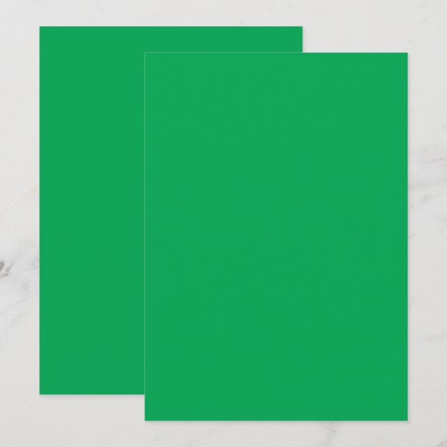 grüner Hintergrund mit weißem Rand Dankeskarte (Vorne/Hinten)