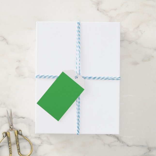 grüner Hintergrund mit weißem Rand Geschenkanhänger (Mit Garn)