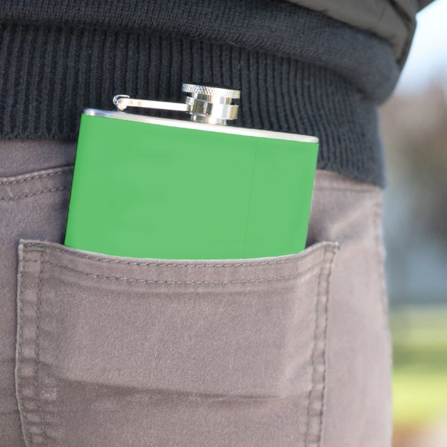 Grüner Hintergrund und weiße Grenze für ein modern Flachmann (Beispiel)