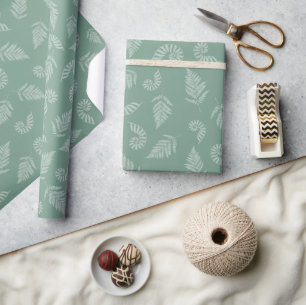 Grüner Hintergrund von Forest Fern Geschenkpapier