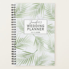 Grüner Hochzeitsplaner für tropische Folien Planer