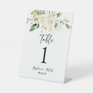 Grüner Hochzeitsschild Tischnummer Sockelschild