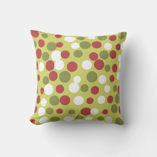 Grüner Holiday Dots Kissen (Vorderseite)
