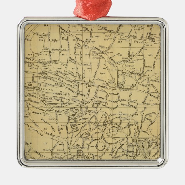 Grüner hölzerner Friedhof Silbernes Ornament (Vorne)