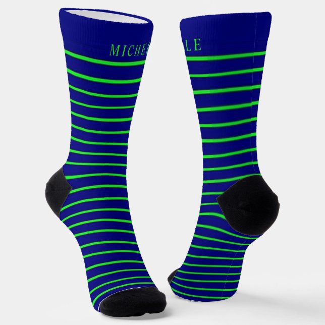 Grüner, horizontaler Individuelle Name Socken (Gewinkelt)