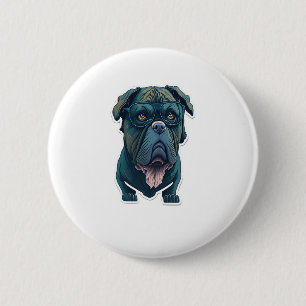 Grüner Hund mit Brille Button