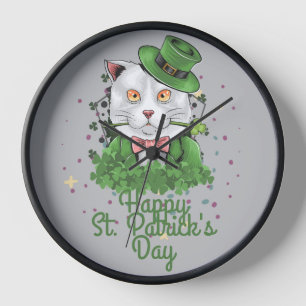 Grüner Hut Glückskleeblatt St. Patrick's Day Uhr
