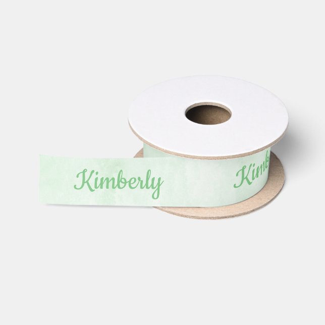 Grüner Individuelle Name Personalisiert Satinband (Spule)