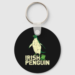 Grüner irischer Pinguin Süßer St. Patricks Day Tie Schlüsselanhänger