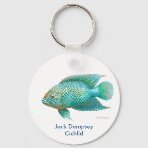 Grüner Jack Dempsey Cichlid Schlüsselanhänger