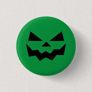Grüner Jack-o-lantern-Kürbiskopf Button