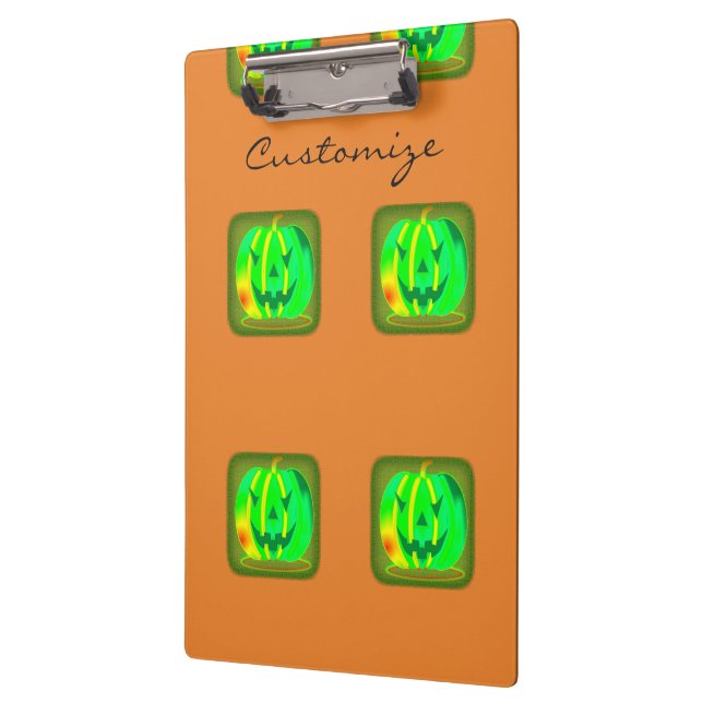 Grüner Jack oder Laterne Halloween Thunder_Cove Klemmbrett (Links)