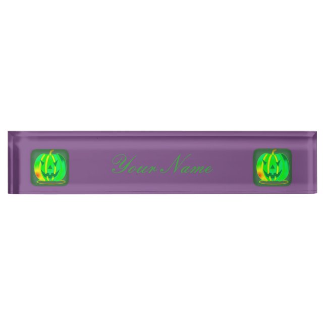 Grüner Jack oder Laterne Halloween Thunder_Cove Namensplakette (Vorderseite)