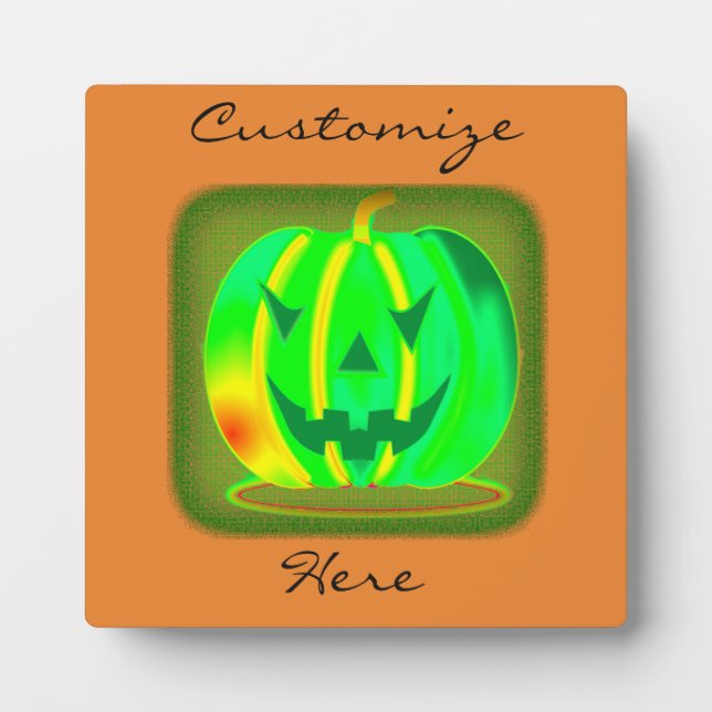 Grüner Jack o'lantern Halloween Thunder_Cove Fotoplatte (Vorderseite)