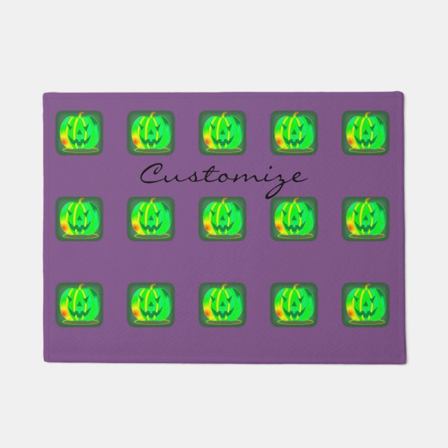 Grüner Jack o'lantern Halloween Thunder_Cove Fußmatte (Vorderseite)