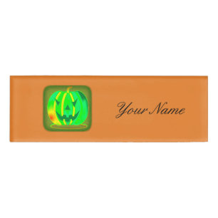 Grüner Jack o'lantern Halloween Thunder_Cove Namenschild
