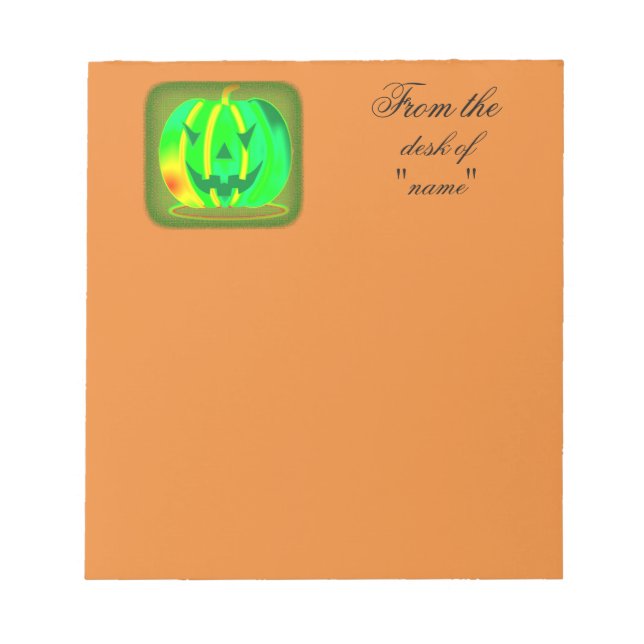 Grüner Jack o'lantern Halloween Thunder_Cove Notizblock (Vorderseite)