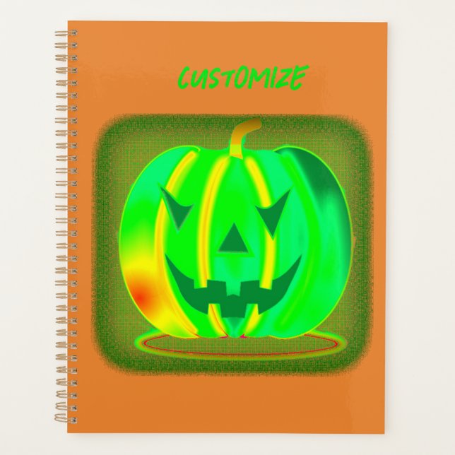 Grüner Jack o'lantern Halloween Thunder_Cove Planer (Vorderseite)