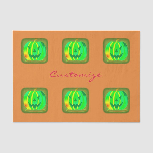 Grüner Jack o'lantern Halloween Thunder_Cove Seidenpapier (Vorderseite)