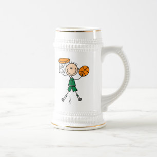 Grüner Junge Basketballspieler T-Shirts und Gesche Bierglas