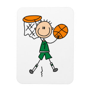 Grüner Junge Basketballspieler T-Shirts und Gesche Magnet