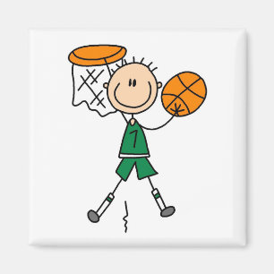 Grüner Junge Basketballspieler T-Shirts und Gesche Magnet