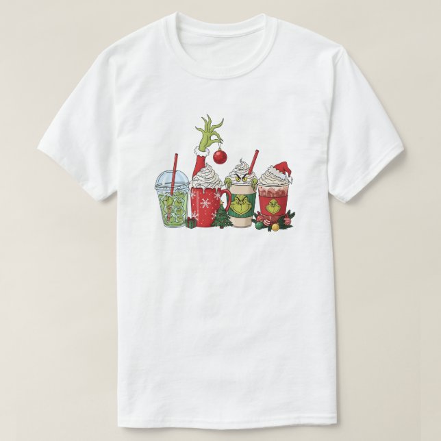 Grüner Kaffeetrink T-Shirt (Design vorne)