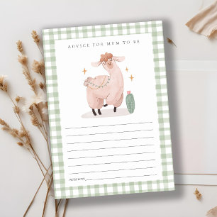Grüner Kaktus Boho Llama Ratschlag für Mama Baby D Begleitkarte